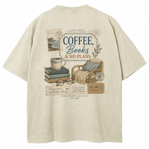 Coffee Books No Plans Tee